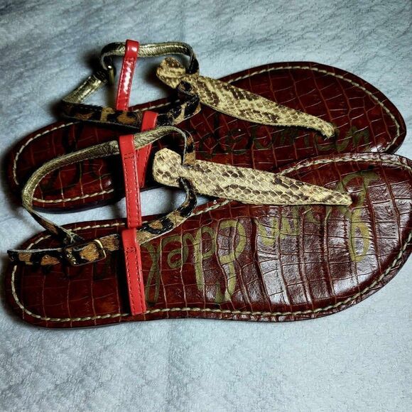 SSM EDELMAN thong sandal size 6.5 flat leather Used. - Picture 3 of 6